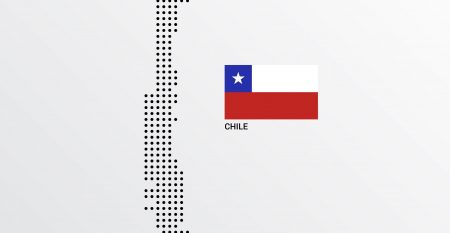Chile Map design with flag and light background vector Chile Map design with flag and light background vector