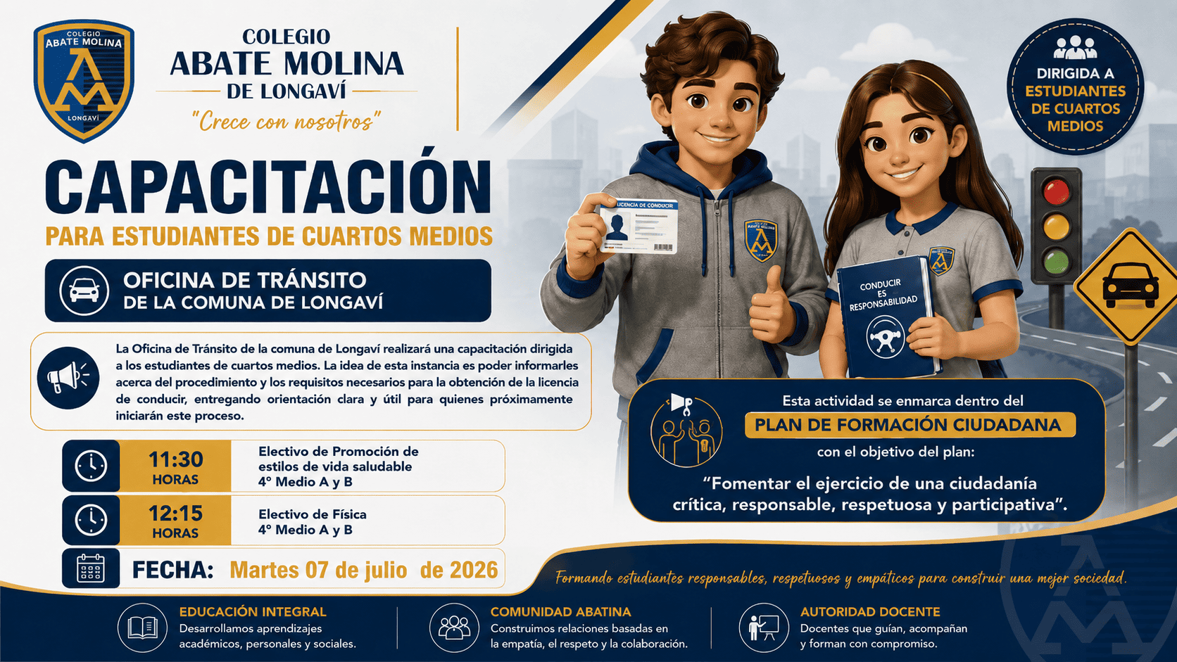 Charla de Tránsito para estudiantes de 4° Medio