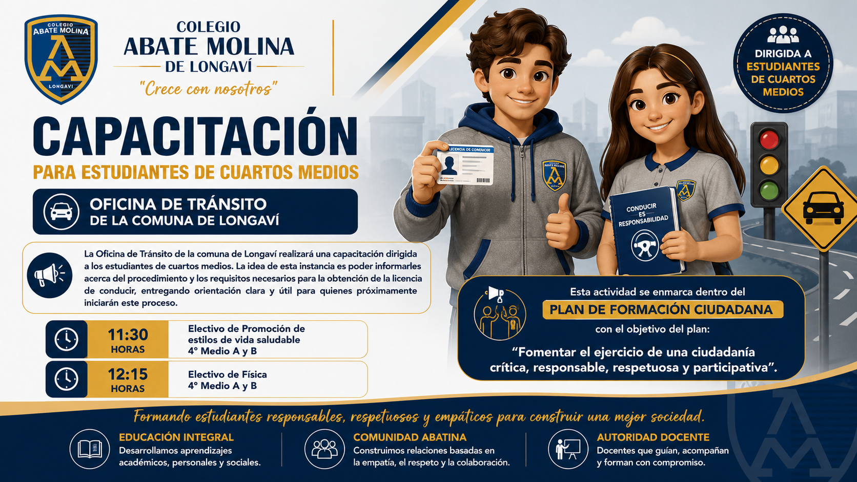 Charla de Tránsito para estudiantes de 4° Medio